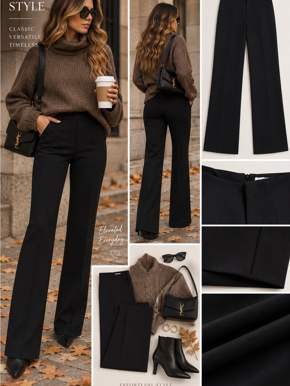 Princess Polly Black High-Rise Wide-Leg Pants US2